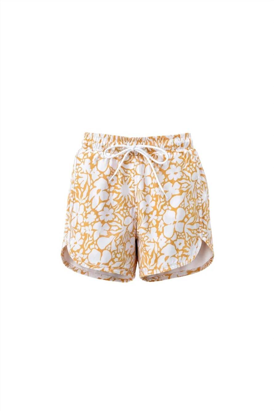 NEW CITRINE kids gus boardies short in mango floral